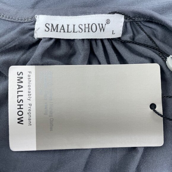 Smallshow Maternity Sleeveless Side Ruched Tank Top Gray Sz L - New - Picture 6 of 9